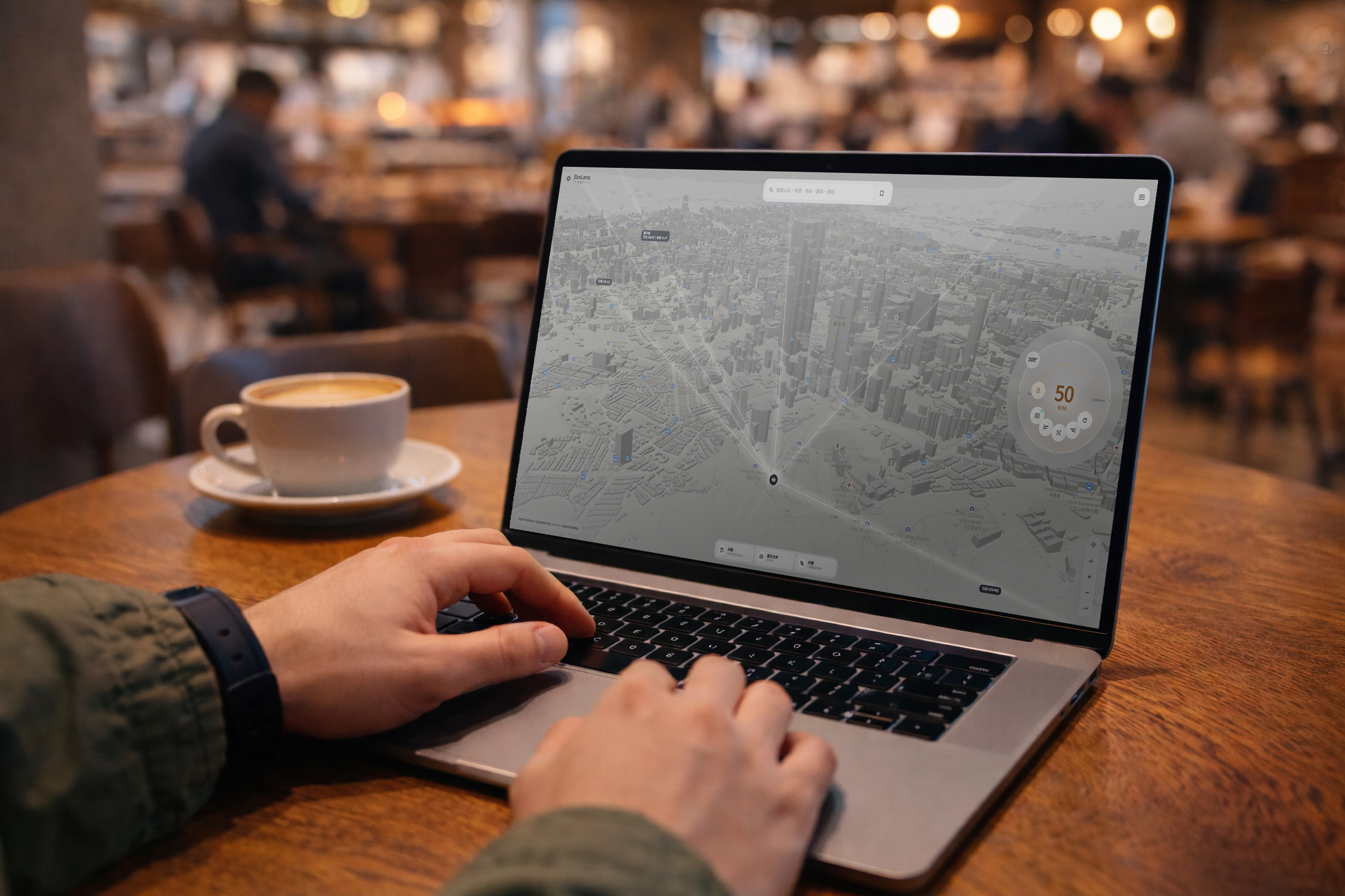 SimLens laptop hero visual